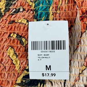 Yellow multi mini skirt